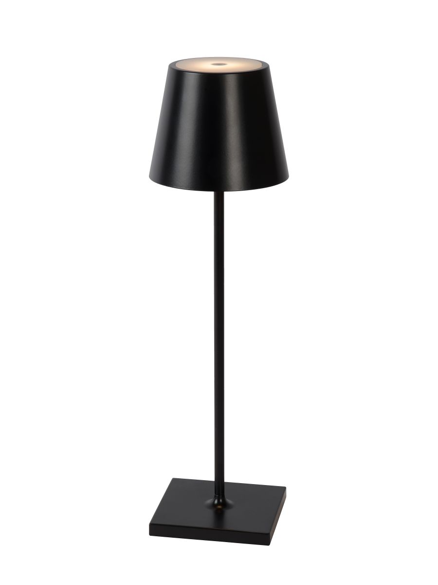 JUSTIN LAMPE DE TABLE EXTÉRIEUR RECHARGEABLE BATTERIE Ø 11 CM LED DIM. 1X2,2W 3000K IP54 3 STEPDIM NOIR