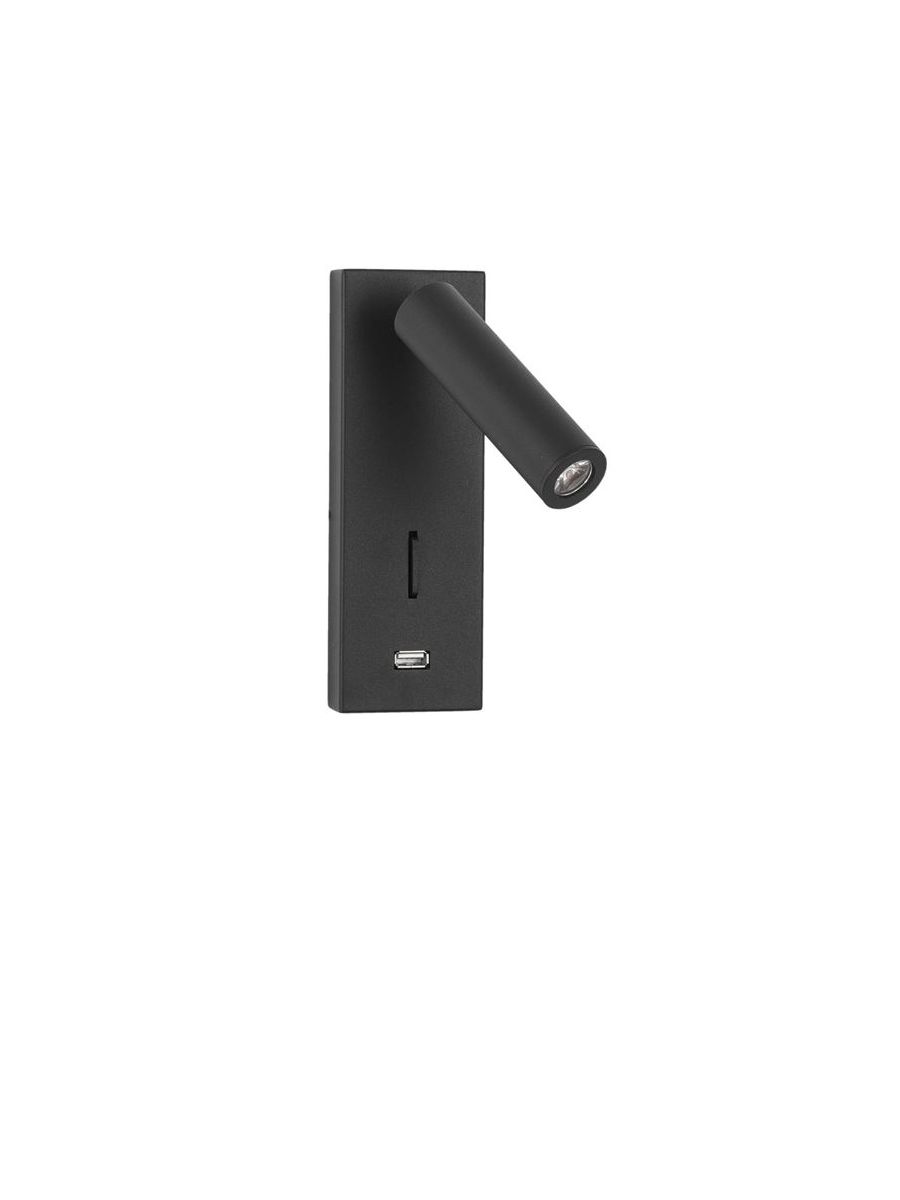 FUSE BLACK ALUMINIUM ADJUSTABLE SWITCH ON/OFF USB CHARGER LED SAMSUNG 3 WATT 210LM 3000K IP20 L: 6