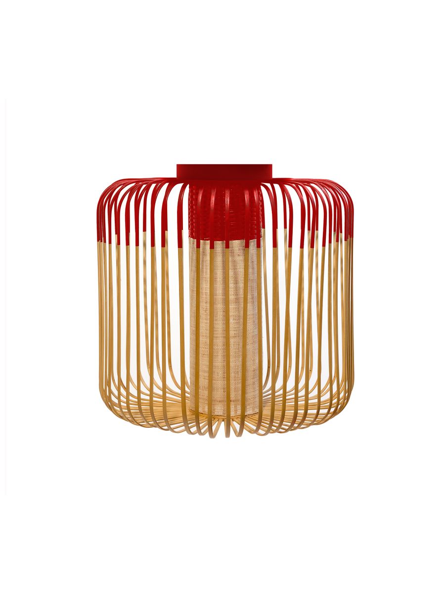 PLAFONNIER BAMBOO M ROUGE