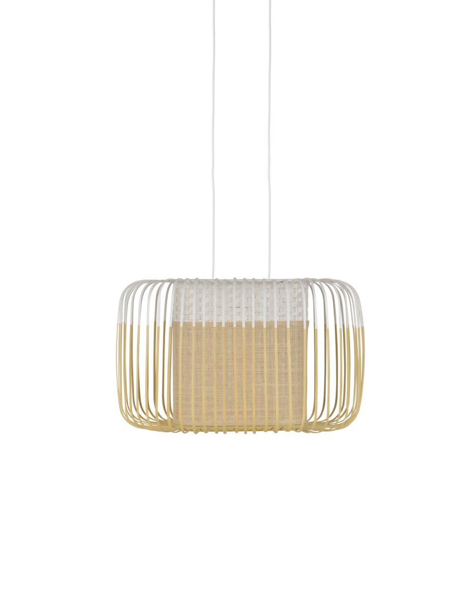 SUSPENSION BAMBOO OVAL S BLANC