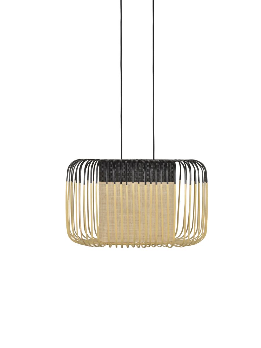 SUSPENSION BAMBOO OVAL S NOIR